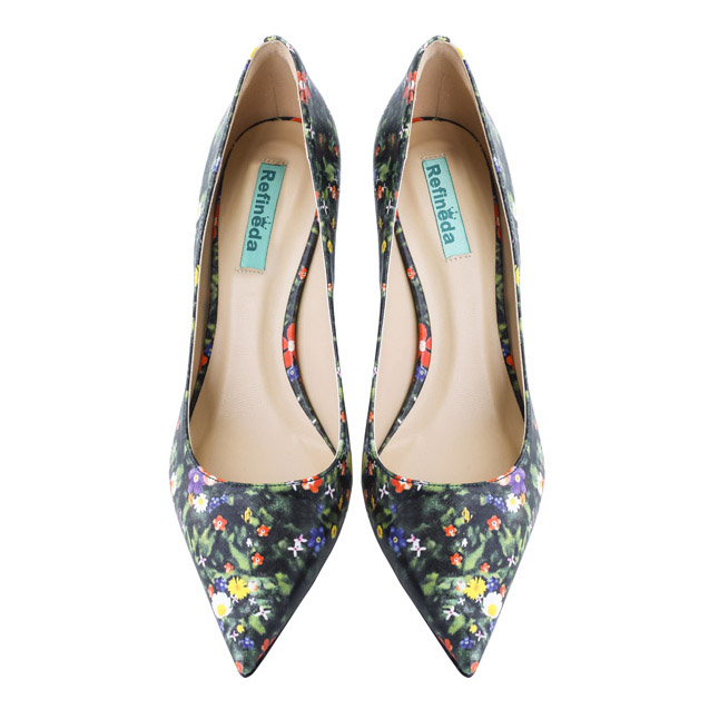Flower heels pumps-2